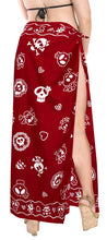 Load image into Gallery viewer, la-leela-soft-light-beach-long-swimsuit-girls-sarong-printed-88x39-red_2540