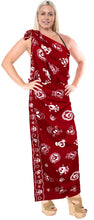 Load image into Gallery viewer, la-leela-soft-light-beach-long-swimsuit-girls-sarong-printed-88x39-red_2540