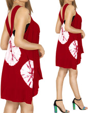 Load image into Gallery viewer, La Leela Rayon Womens Swimwear Swimsuit Sleeveless Bikini Casual Beach Dress Red