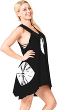Load image into Gallery viewer, LA LEELA Women&#39;s Bohemian Vintage Ethnic Style Summer Shirt Dress Hand Tie Dye Black