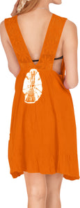 La Leela Casual Beachwear Swimsuit Bikini Swimwear Sleeveless Cover up Blouse Orange