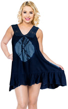 Load image into Gallery viewer, La Leela Casual Beachwear Swimsuit Bikini Swimwear Sleeveless Blouse Cover up Navy Blue