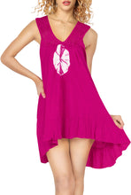 Load image into Gallery viewer, La Leela Rayon Evening Swimwear Swimsuit Bikini Casual Sleeveless Beach Dress Pi