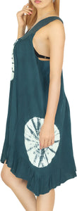 La Leela Frill Swimwear Swimsuit Rayon Bikini Cover up Sleeveless Evening Dress