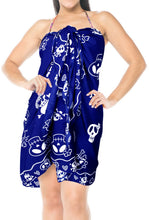 Load image into Gallery viewer, la-leela-soft-light-beach-long-swimsuit-sarong-printed-78x39-royal-blue_58