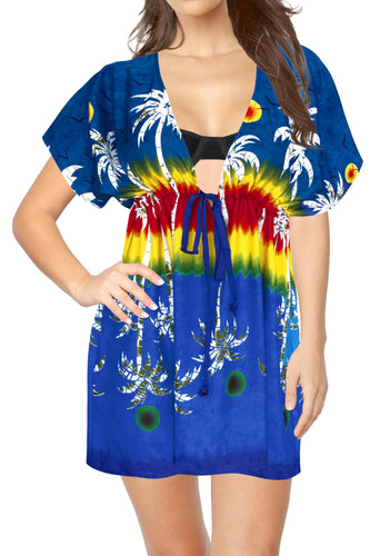 la-leela-bikni-swimwear-soft-fabric-printed-beachwear-loose-cover-up-OSFM 14-24W [L- 3X]-Navy Blue_B814