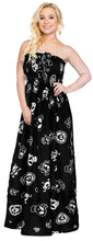 Load image into Gallery viewer, LA LEEL Beach Swimwear Soft Printed Cruise Vintage Vacation Tube Dress Women Black pirates And Skulls theme