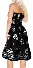 Load image into Gallery viewer, LA LEELA Women&#39;s One Size Beach Dress Tube Dress Blue One Size Skull printed black