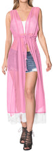 Load image into Gallery viewer, la-leela-kimono-kimono-cardigan-biikini-cover-up-jacket-loose-soft-fabric-loose-blouse-cover-up-Pink_B799