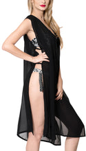 Load image into Gallery viewer, La Leela Sheer Chiffon Open Sides Swimwear Beachwear Bikini Swimsuit Cover up Bl
