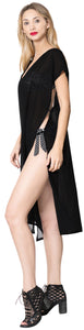 La Leela Sheer Chiffon Open Sides Swimwear Beachwear Bikini Swimsuit Cover up Bl