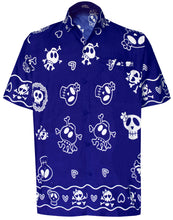 Load image into Gallery viewer, la-leela-regular-size-beach-hawaiian-shirt-for-aloha-tropical-beach-front-pocket-short-sleeve-for-men-blue