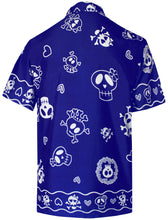 Load image into Gallery viewer, la-leela-regular-size-beach-hawaiian-shirt-for-aloha-tropical-beach-front-pocket-short-sleeve-for-men-blue