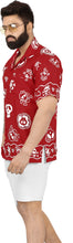 Load image into Gallery viewer, LA LEELA Casual Beach hawaiian Shirt for Aloha Tropical Beach front Pocket Short Sleeve for Men Red