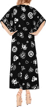 Load image into Gallery viewer, LA LEELA Likre Skull Printed Long Caftan Dress Women Black Long