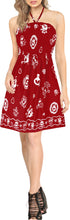 Load image into Gallery viewer, LA LEELA Women&#39;s One Size Beach Dress Tube Dress Blue One Size Skull printed Red