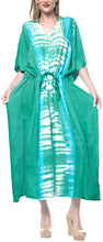 Load image into Gallery viewer, la-leela-rayon-tie_dye-caftan-beach-dress-vacation-top-green_1384-osfm-14-32w