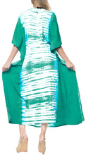 Load image into Gallery viewer, la-leela-rayon-tie_dye-caftan-beach-dress-vacation-top-green_1384-osfm-14-32w