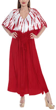 Load image into Gallery viewer, la-leela-lounge-rayon-tie_dye-long-caftan-tunic-top-women-red_1400-osfm-14-32w-l-5x