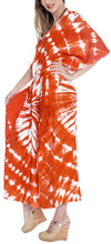 Load image into Gallery viewer, la-leela-rayon-tie_dye-caftan-beach-dress-women-orange_1403-osfm-14-32w