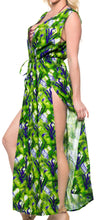 Load image into Gallery viewer, La Leela Women Long Sleeve Plus Size Swimsuit Bikini Beach Cover UPS, Green 1X