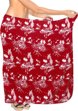 Load image into Gallery viewer, LA LEELA Women&#39;s Boho Shawl Beach Towels Sarong Wrap Cover Up One Size Red_B725