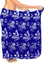 Load image into Gallery viewer, LA LEELA Women Sarong Wrap Swimwear Cover Up Beach Yoga Mats One Size Blue_B724