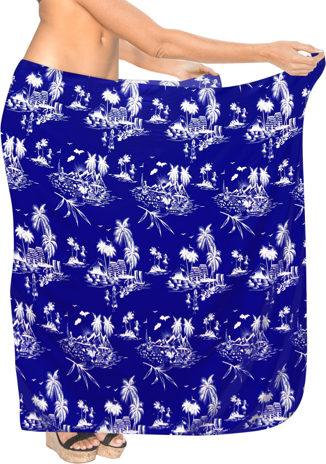 LA LEELA Women Sarong Wrap Swimwear Cover Up Beach Yoga Mats One Size Blue_B724