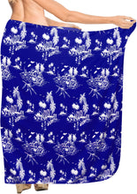 Load image into Gallery viewer, LA LEELA Women Sarong Wrap Swimwear Cover Up Beach Yoga Mats One Size Blue_B724