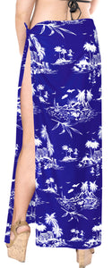 LA LEELA Women Sarong Wrap Swimwear Cover Up Beach Yoga Mats One Size Blue_B724
