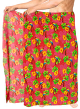 Load image into Gallery viewer, LA LEELA Soft Light Digital Cover Up Hawaiian Mens Wrap Beach 78&quot;X39&quot; Pink 3316 906430