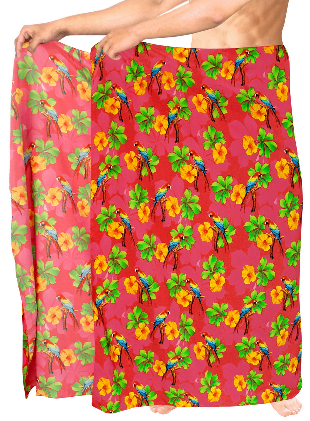 LA LEELA Soft Light Digital Cover Up Hawaiian Mens Wrap Beach 78