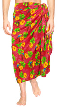 Load image into Gallery viewer, LA LEELA Soft Light Digital Cover Up Hawaiian Mens Wrap Beach 78&quot;X39&quot; Pink 3316 906430