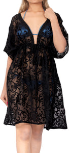 LA LEELA Women's Summer Sheer Embroided Chiffon Cover up Beach Swimsuit Bikini Wrap