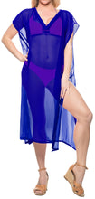 Load image into Gallery viewer, La Leela Chiffon Open Sides Swimwear Beachwear Bikini Swimsuit Sheer Cover up Bl
