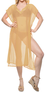 La Leela Chiffon Open Sides Swimwear Beachwear Bikini Swimsuit Sheer Cover up Pi