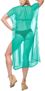 La Leela Chiffon Open Sides Swimwear Beachwear Bikini Swimsuit Sheer Cover up Bl