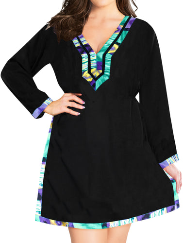 La Leela Rayon Tie Dye Bikini Swimwear Swimsuit Beach Cover up Blouse Kimono Yel