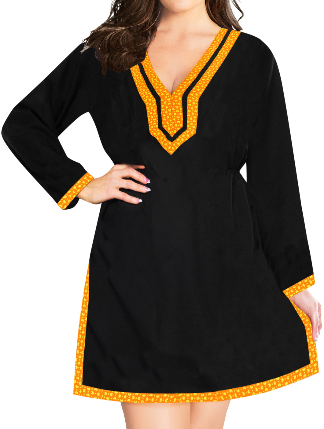 LA LEELA-Bikini-Swimwear-Swimsuit-Beach-Cardigan-Cover-ups-Women-Dresses-Solid-Black