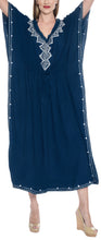Load image into Gallery viewer, la-leela-rayon-solid-caftan-beach-dress-women-blue_4082-osfm-14-22w