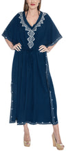 Load image into Gallery viewer, la-leela-rayon-solid-caftan-beach-dress-women-blue_4082-osfm-14-22w