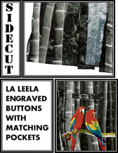 Load image into Gallery viewer, LA LEELA Shirt Casual Button Down Short Sleeve Beach  parrot printed Shirt Men Pocket HD Black