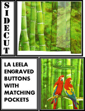Load image into Gallery viewer, LA LEELA Shirt Casual Button Down Short Sleeve Beach  parrot printed Shirt Men Pocket HD Green