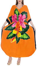 Load image into Gallery viewer, la-leela-lounge-rayon-printed-long-caftan-swimwear-girls-orange_1412-osfm-12-20w-l-2x