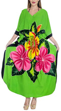 Load image into Gallery viewer, la-leela-rayon-printed-caftan-beach-dress-top-parrot-green_1413-osfm-12-20wl-2x