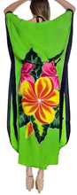 Load image into Gallery viewer, la-leela-rayon-printed-caftan-beach-dress-top-parrot-green_1413-osfm-12-20wl-2x