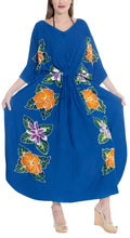 Load image into Gallery viewer, la-leela-lounge-rayon-printed-long-caftan-womens-royal-blue_1415-osfm-12-20w-l-2x