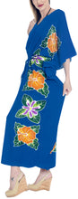 Load image into Gallery viewer, la-leela-lounge-rayon-printed-long-caftan-womens-royal-blue_1415-osfm-12-20w-l-2x