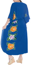 Load image into Gallery viewer, la-leela-lounge-rayon-printed-long-caftan-womens-royal-blue_1415-osfm-12-20w-l-2x