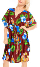 Load image into Gallery viewer, la-leela-likre-printed-short-caftan-beach-dress-maroon_4088-osfm-16-28w-xl-4x-maroon_b635
